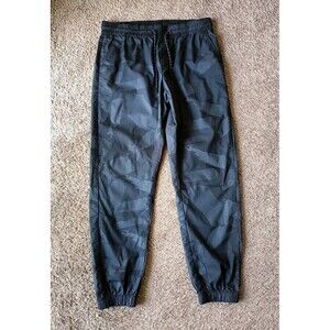 Xios New York Track Pants Men's Size XL 36-38 Black Camo Pockets Elastic Waist